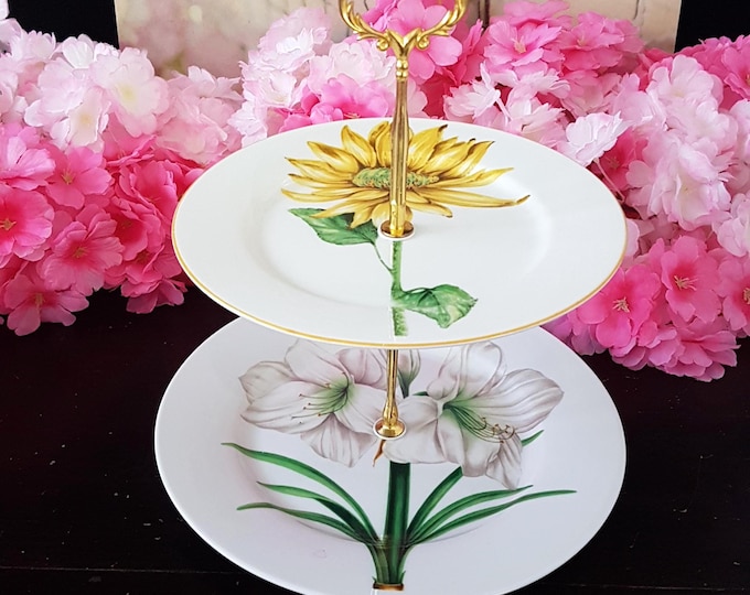 Elegant 2-Tier Bridgerton-Inspired Stand for Tea Parties, Desserts, and Jewelry Display