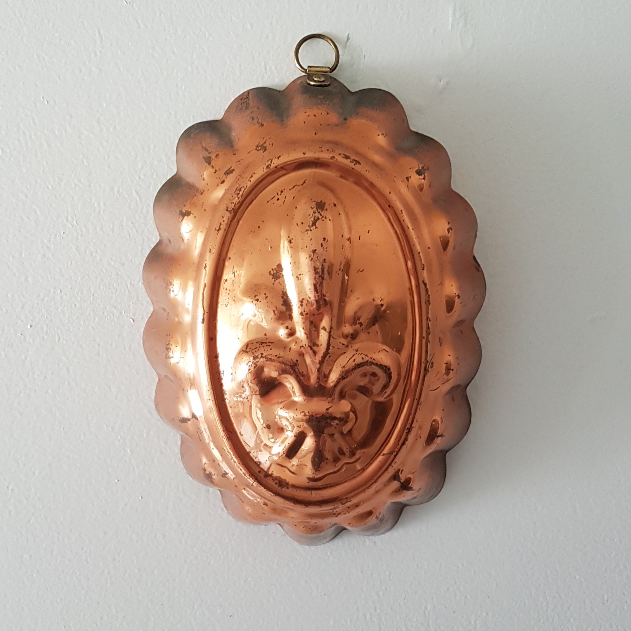 Vintage Jello Molds Copper Metal Farmhouse Decor Wall Hanging