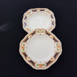 Vintage Imari Soup Bowls, Alfred Meakin ROYAL CALEDONIA, Sets of 2, England