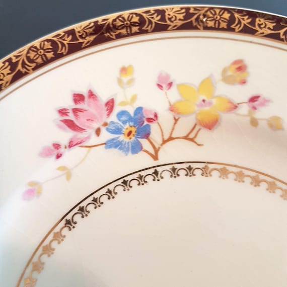 Set of 5 Alfred Meakin England Floral Dessert Plates (8") – Art Deco Tunstall MEA377