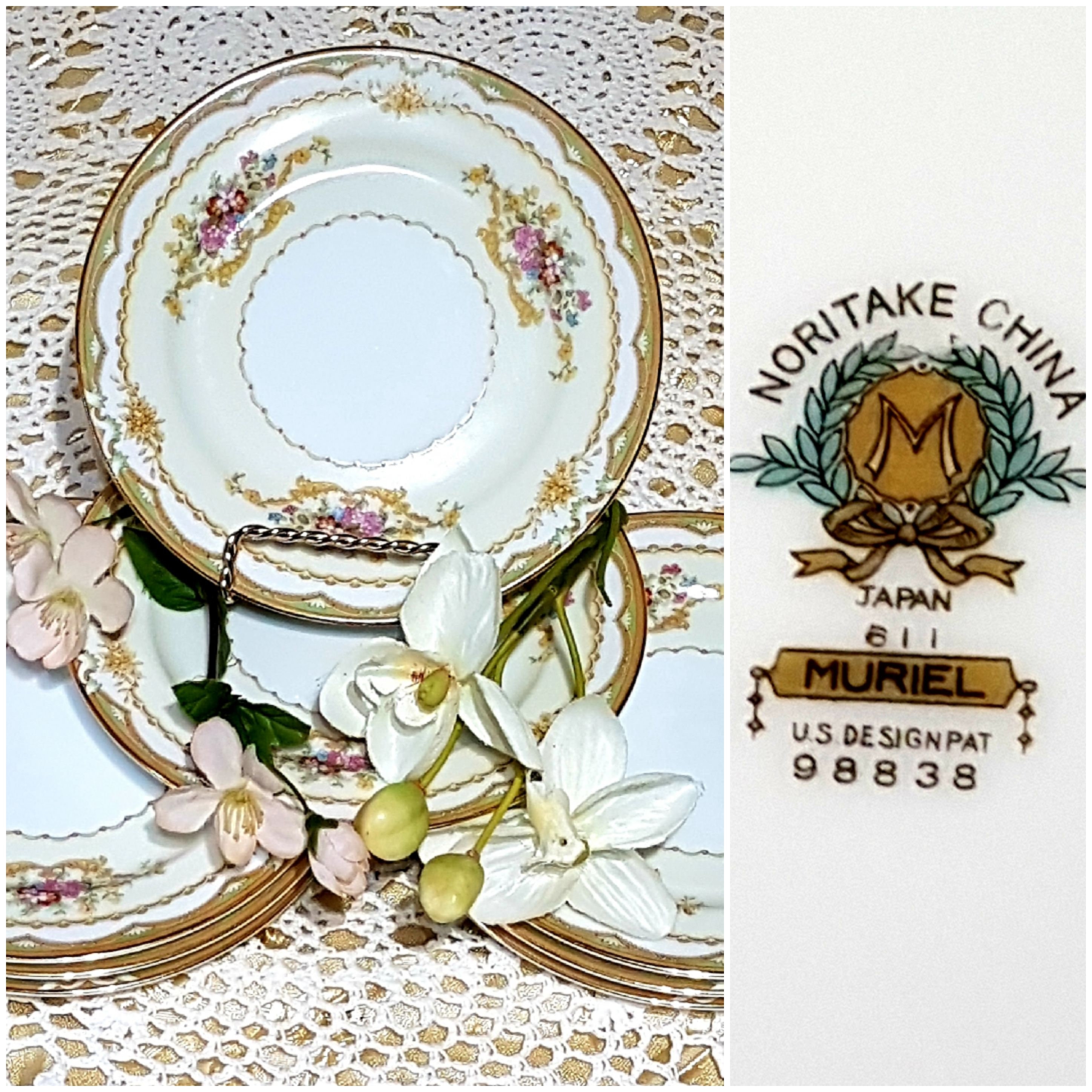 Set of 8 Vintage Noritake Muriel Bread & Butter Plates, 98838, Noritake