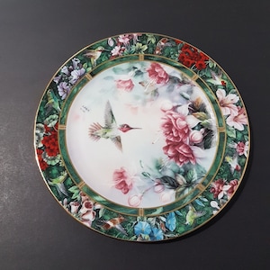 Lena Liu Hummingbird Plate: Vintage 1992 Collector Wall Decor