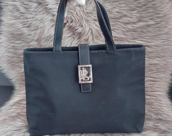 Lauren Ralph Lauren Vinyl Hand Bag Double Top Handles