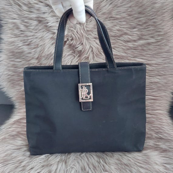 Lauren Ralph Lauren Vinyl Hand Bag Double Top Handles