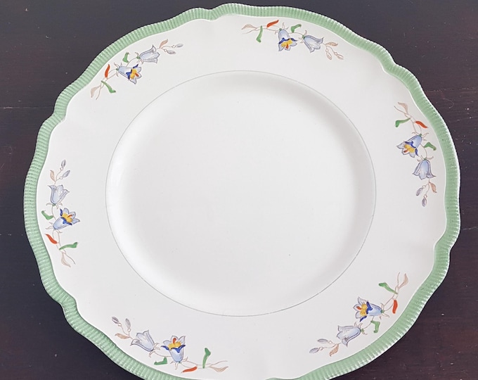 Johnson Brothers Old Staffordshire Antique Dinner Plates with Bluebell Flowers, England 1920s