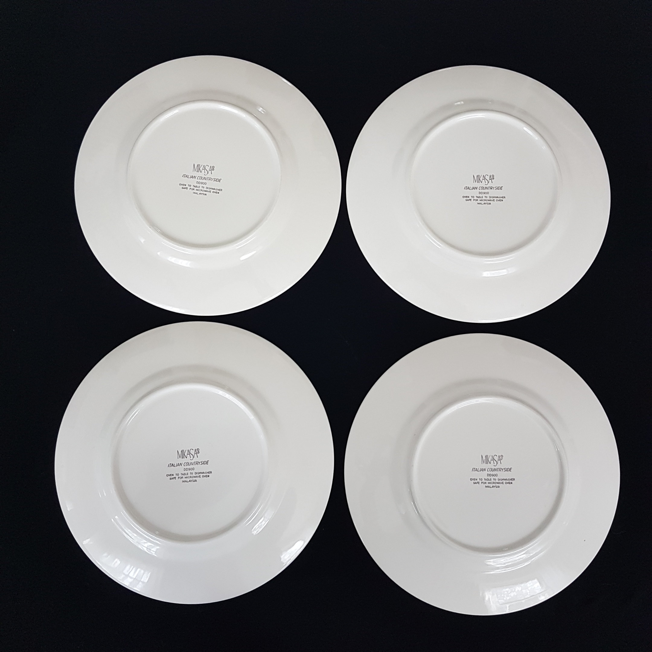 Mikasa ITALIAN COUNTRYSIDE Dinner Plates, 11 Inch, Sets of 2, Vintage All White Stoneware Plates