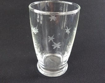 4oz Juice Glasses with 6 Point Etched Star by Libbey Glass, Set of 4