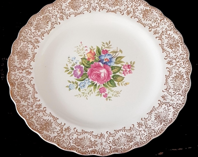 4pc Georgian China ROSALIE Salad Plate Set for JA Browne Decorated in Canada