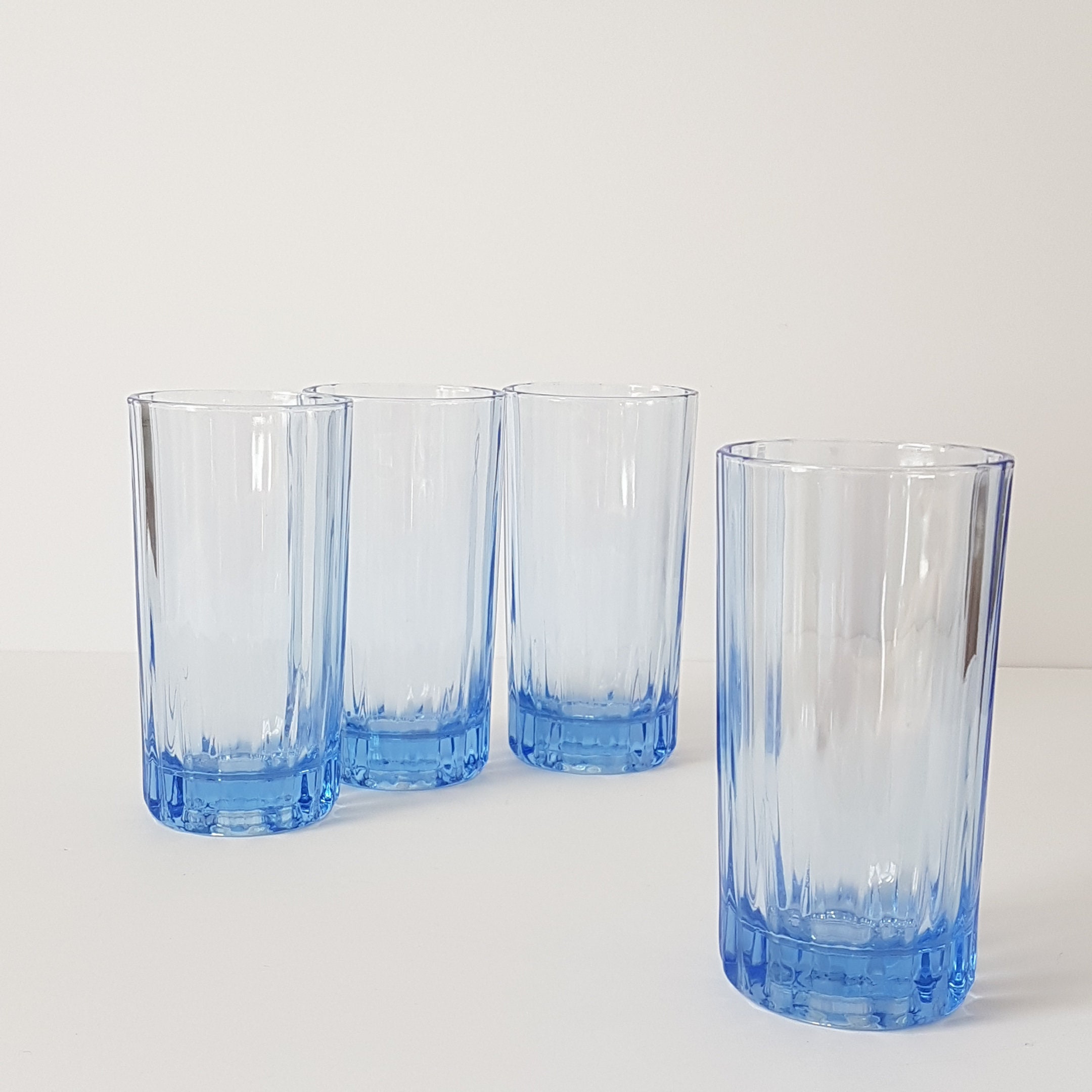 Glassware Drinking Blue Tumbler Pattern Gift Party Desserts Glasses 