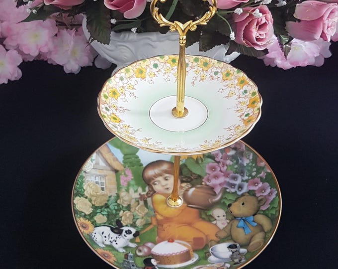 CHOICE 2 Tier Cake Stand, Tiered Plates, Bridgerton Dessert Stand, Serving Tray