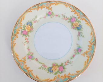 Noritake Milroy Side Plates Set of 4, Vintage 1930s Floral China Porcelain