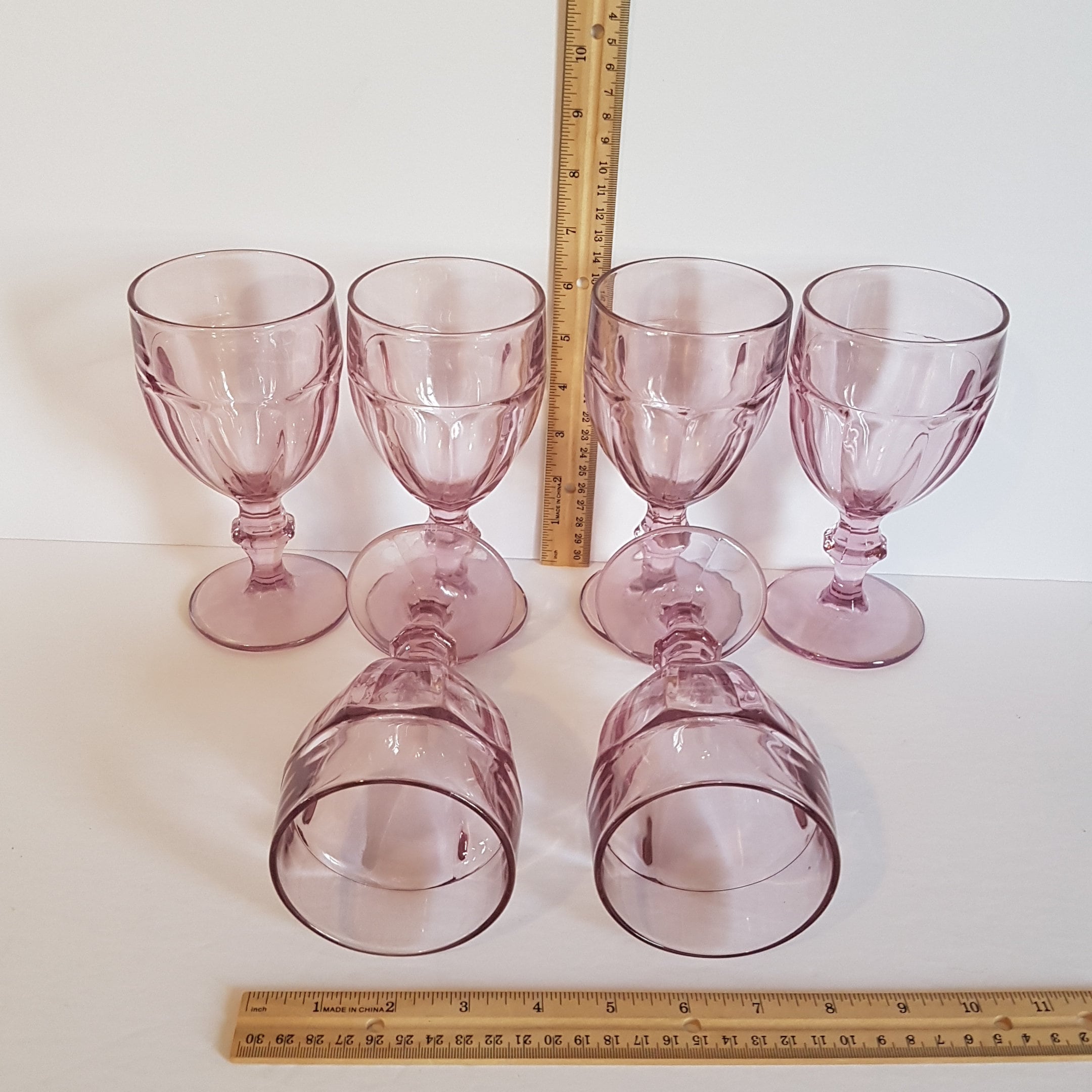 8oz or 10oz Vintage Libbey Gibraltar Duratuff, Pink Plum, Set of 6 Iced
