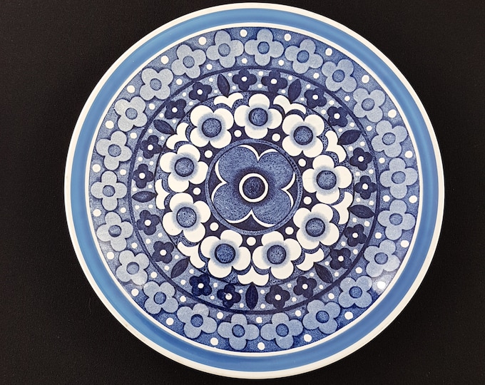 Alfred Meakin HARMONY Blue Design Ironstone Dinner Plates, Vintage Floral Blue Transferware, Made in England