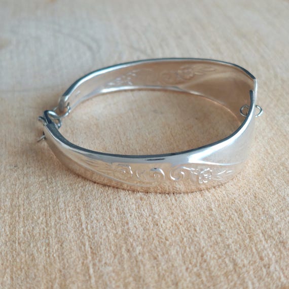 Spoon Bracelet Vintage Silverware Jewelry Upcycled Old Company Plate International Silver Manor Pattern 1924 Gift