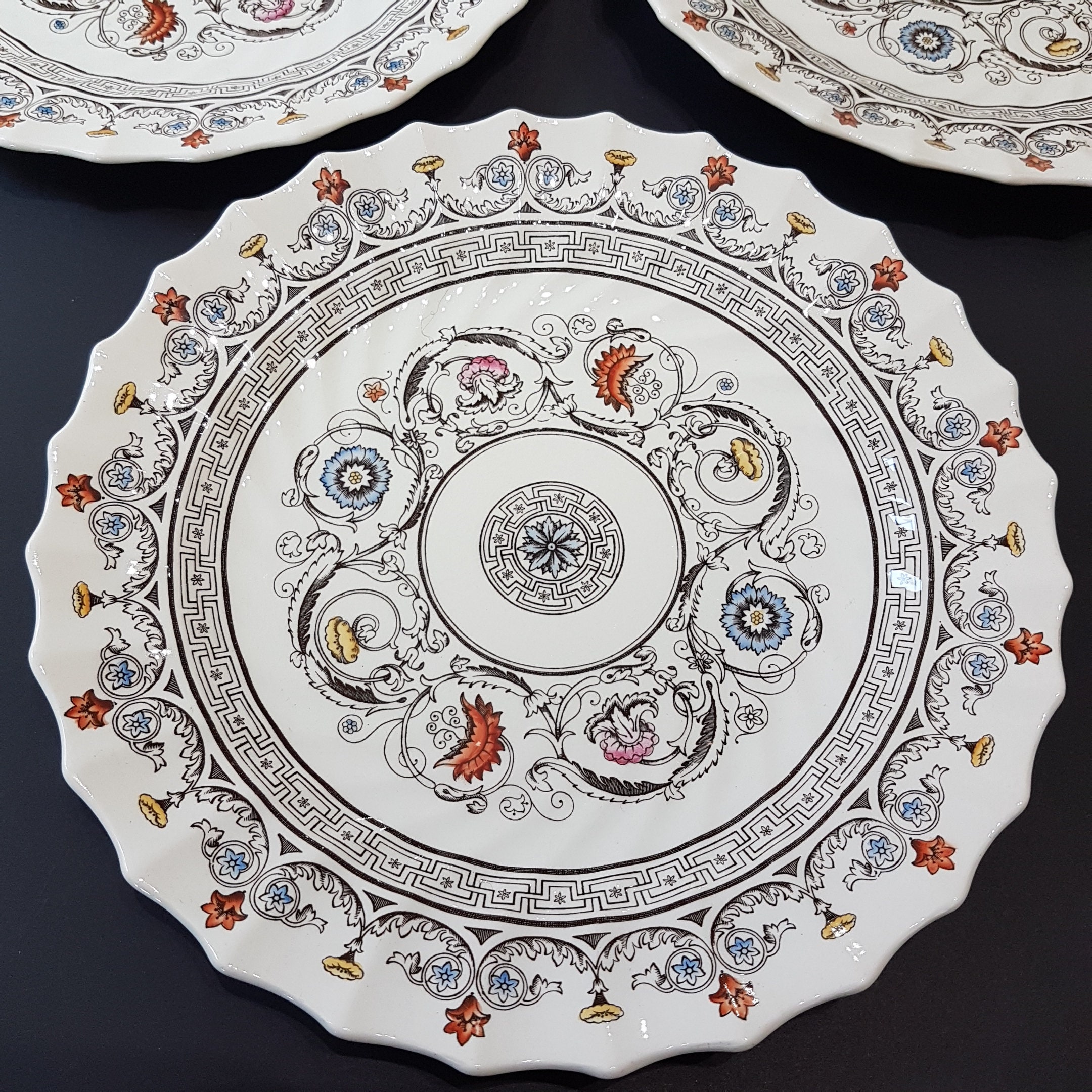 Vintage Copeland Spode FLORENCE 10.5 Dinner Plate Set of 3, Pattern 2/