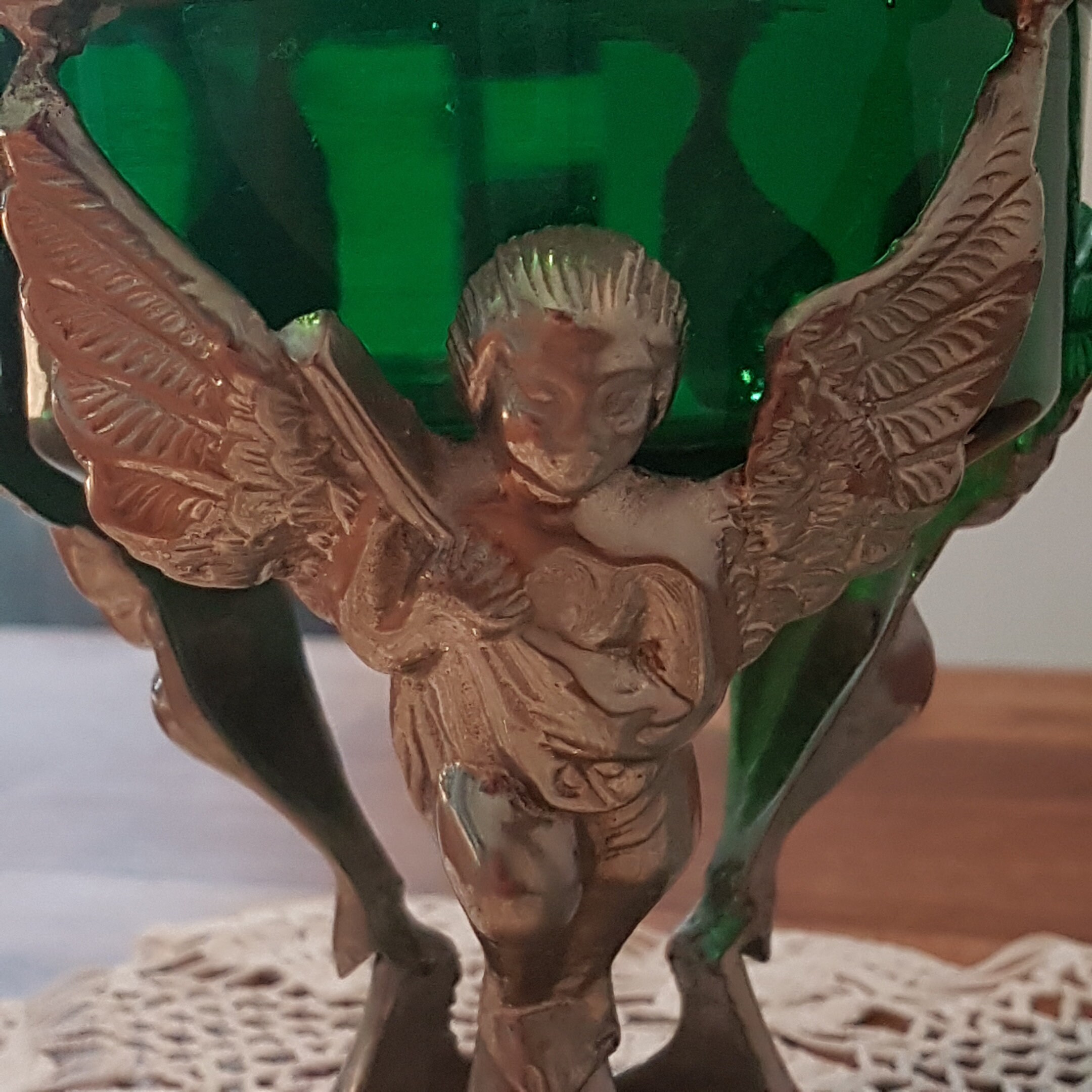 Vintage Brass Cherub Stand, Vintage Angel Candle Holder, Holiday Decor
