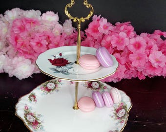 Royal Albert Bone China Two-Tier Cake Stand: Sweet Romance and Celebration Plates, Custom Hardware