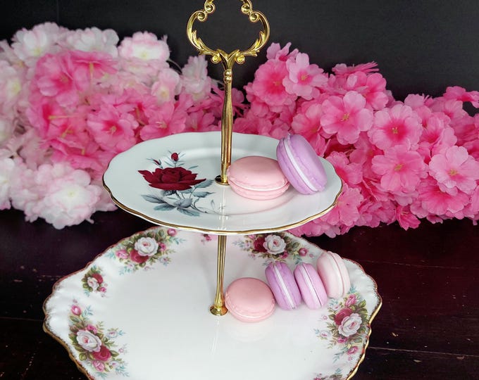 Royal Albert Bone China Two-Tier Cake Stand: Sweet Romance and Celebration Plates, Custom Hardware