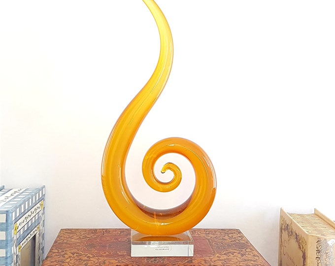 Vintage Murano Glass Sculpture, Swirl Contemporary Art Glass