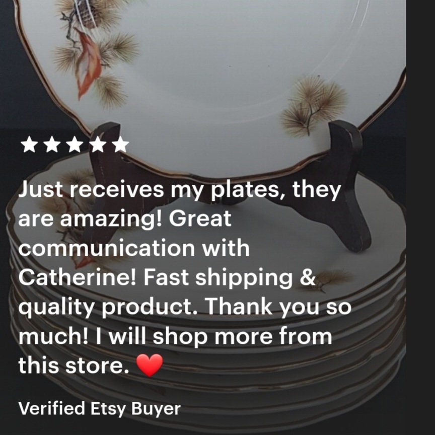Limoges Porcelain 7.5 Inch Dessert Plates, Set of 3, Purple Limoges Porcelain 7.5 Inch Dessert Plates, Set of 3, Purple