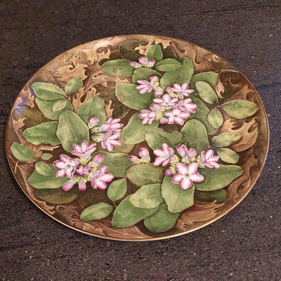 Nova Scotia Mayflower Sunrise Bone China Collector Plate Provincial Territorial Floral Emblems Canada Souvenir