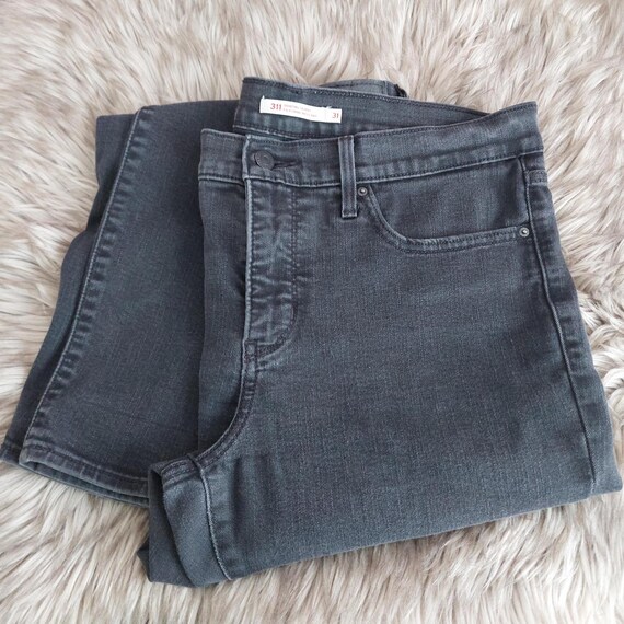 Levi Strauss 311 Shaping Skinny Black Jeans 31 Waist Leg 32 Black Tab