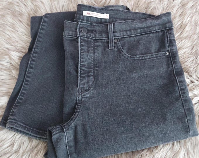 Levi Strauss 311 Shaping Skinny Black Jeans 31 Waist Leg 32 Black Tab