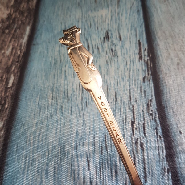 Yogi Bear Silverplated Cereal Spoon, Hanna Barbera, Old Company Plate, 1960s-1970s