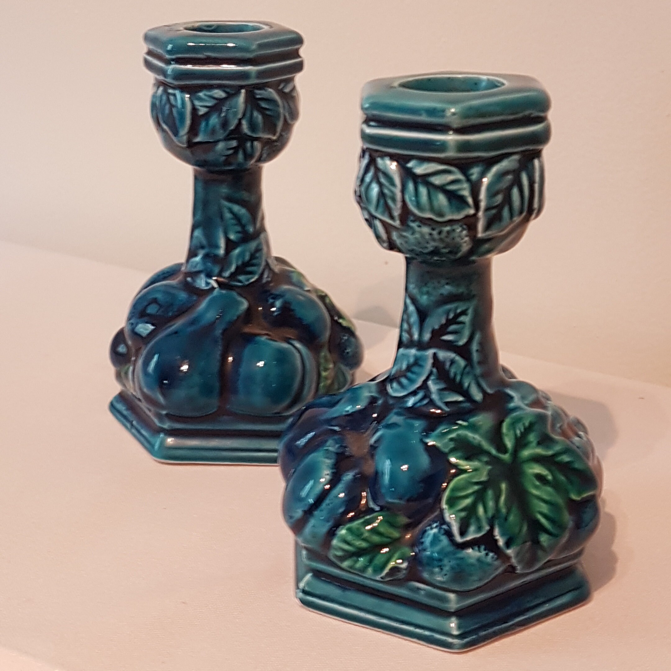 Vintage Giftcraft, Inarco Mood Indigo Blue, Pair, Candestick Holders