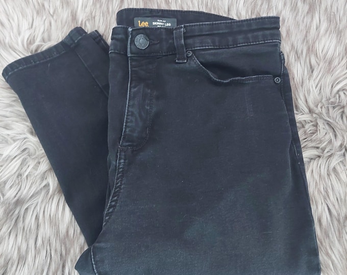 Lee Black Skinny Jeans Size 10 Mid Rise Slim Fit Sculpting Denim Pants