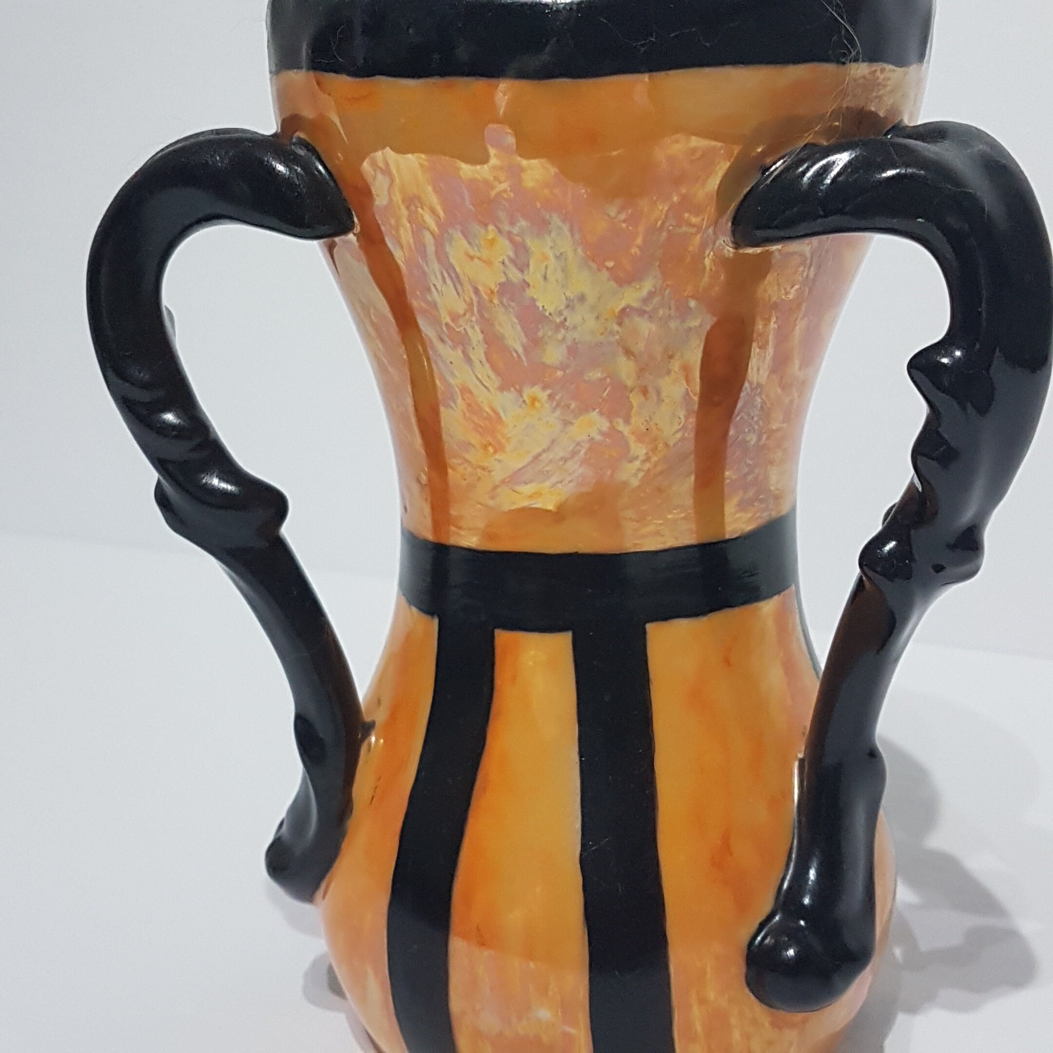 ANTIQUE Limoges Vase, T&V Vase, Orange Lusterware, 1917