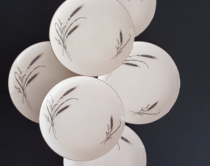 Dinner Plates, HARVEST TIME, Society Fine China, Fine Arts China, 10.75 Inch, Set of 6, Made in USA