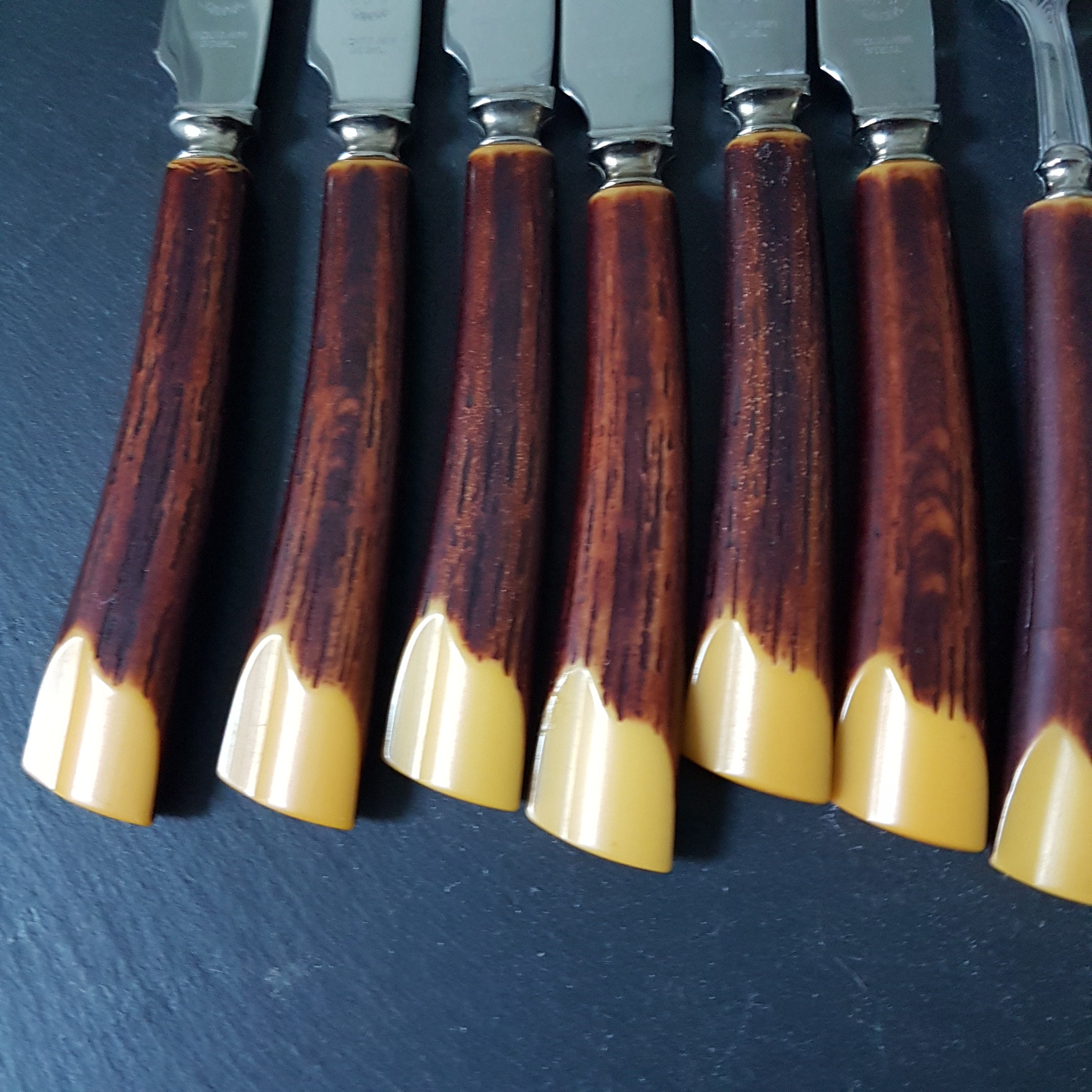 Steak knife set with blond buffalo horn handles - Officine Gullo