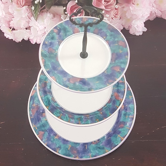 Wedding Celebration 3 Tier Porcelain Cake Stand Vintage Dessert Serving Tray for Parties