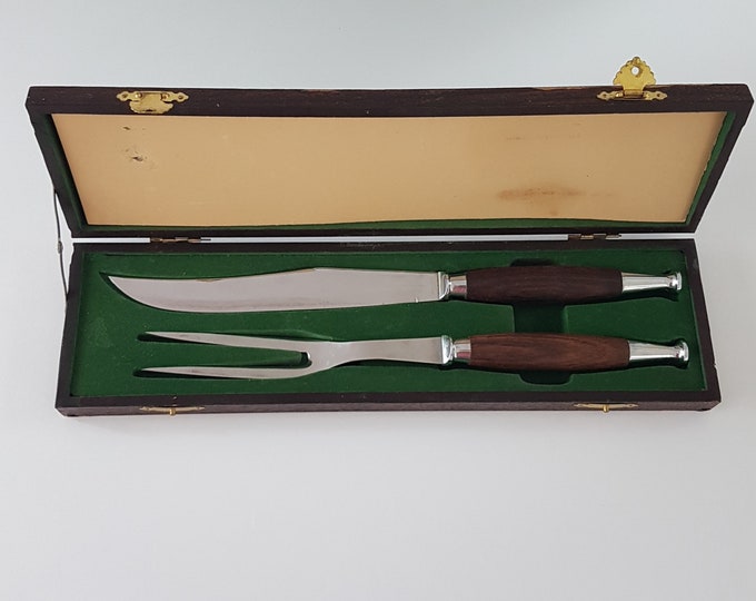 Vintage Meat Carving Set, 2pc Stainless Steel Japan, Meat Carving Knife & Meat Fork