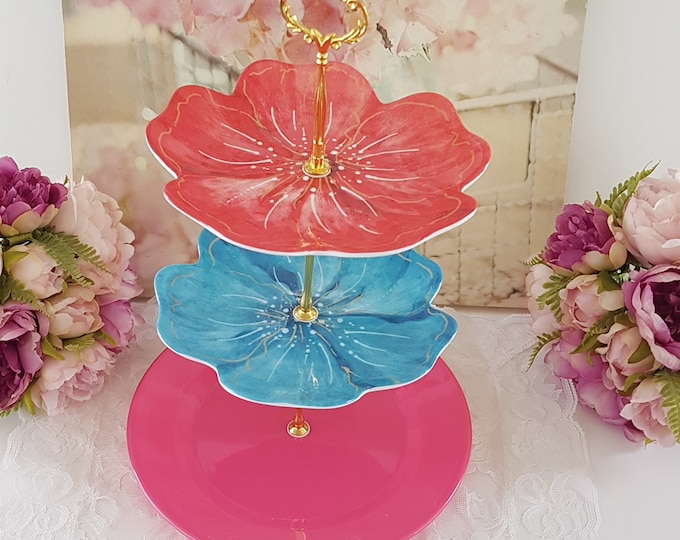 3 Tier Cake Stand NEW MELAMINE Plastic Plates, Outdoor Entertaining, Tea Party, Melamine Tray