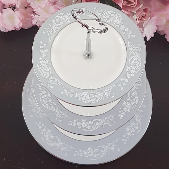 Royal Doulton Valleyfield 3-Tier Bone China Cake Stand for Weddings & Tea Parties