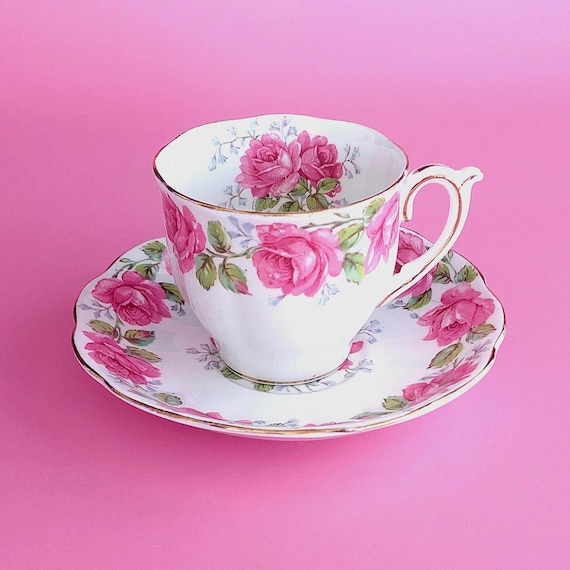 Vintage Bell China Lady Alexander Rose Teacup and Saucer Set | 1950s English Fine Bone China Duo