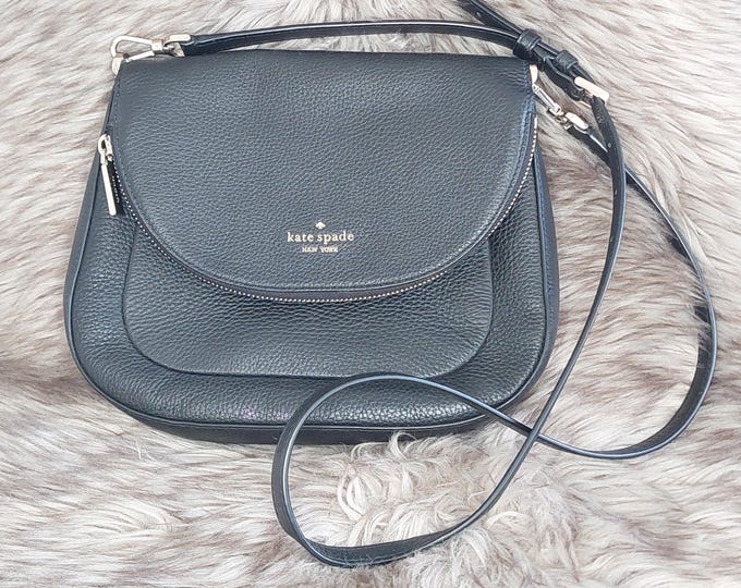 Kate Spade Black Pebble Leather Layla Shoulder Crossbody Bag