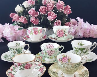 Vintage English Bone China Teacups & Saucers - Choice of Royal Albert, Foley, Bell China and More