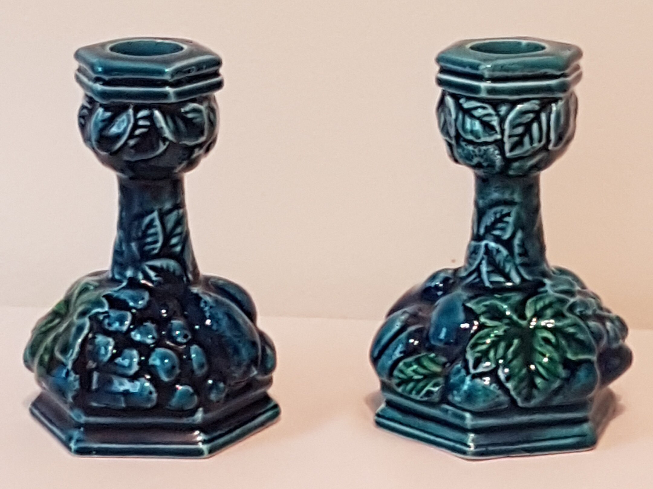 Vintage Giftcraft, Inarco Mood Indigo Blue, Pair, Candestick Holders