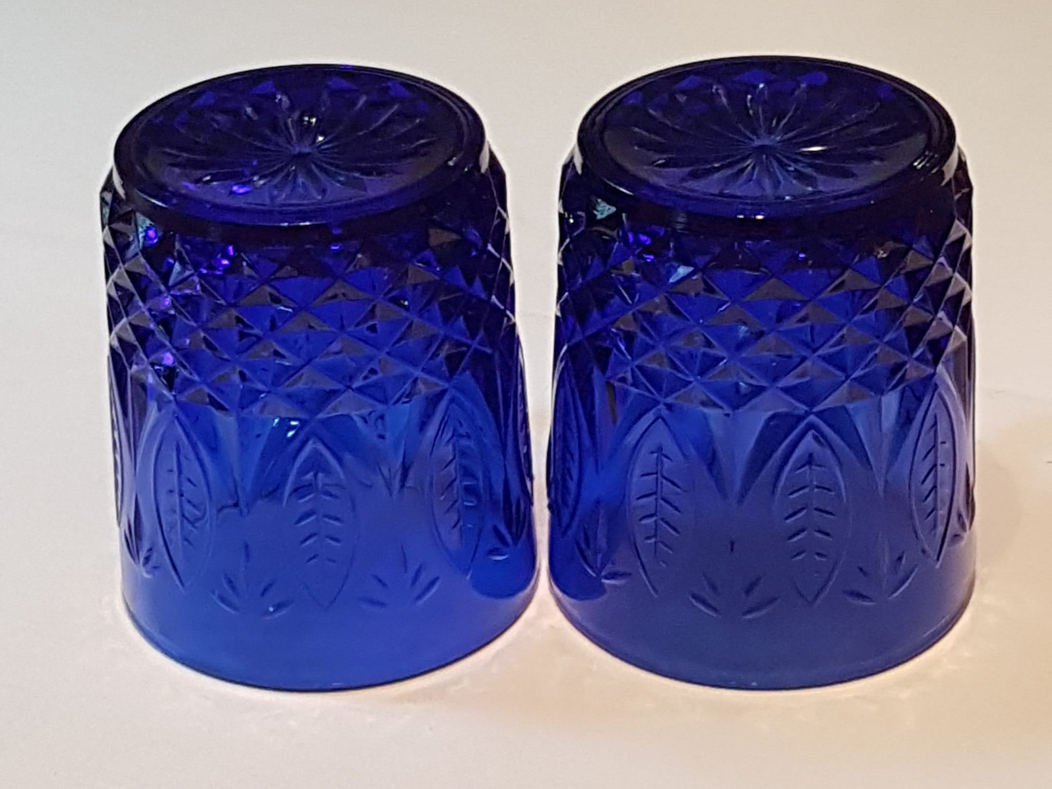 Set of 2 Avon Royal Sapphire, Made in France, Cobalt Blue Glass Coffee