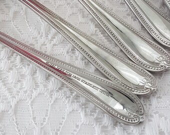 Royal Doulton Beaded Stainless Steel Tea Spoons Set - Vintage Flatware Collection (6 Pieces)