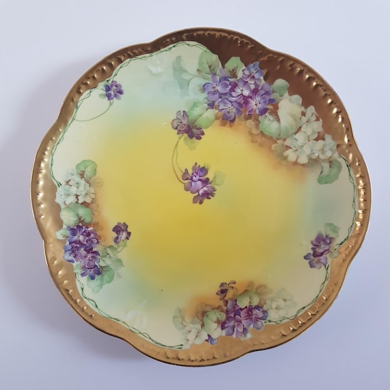 Imperial Austria Hand Painted Porcelain Cake Plate – Antique Decorative Display, Gold Gilded Collectible
