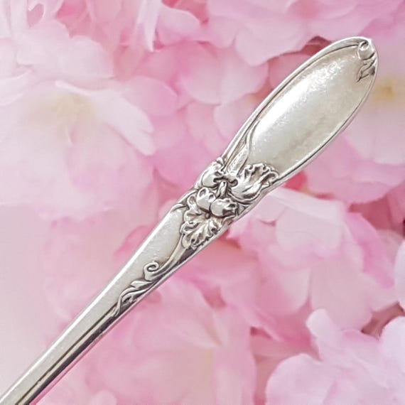 8pc Oneida Silver WHITE ORCHID Teaspoon Set - Community Plate Silverplate 1953 Mid-Century Flatware