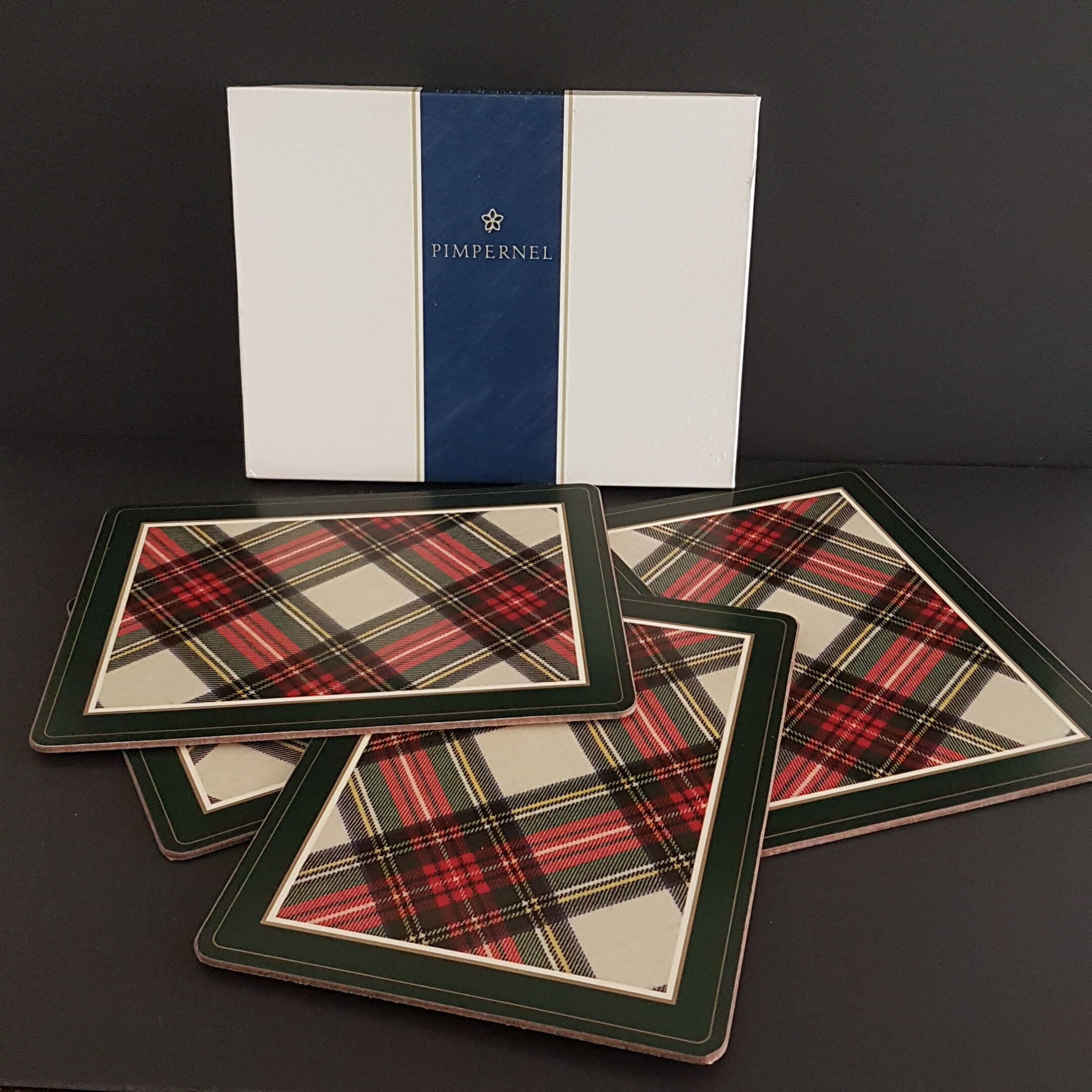 Set of 4 Pimpernel DRESS STEWART Placemat, Corkback, Scottish Tartan
