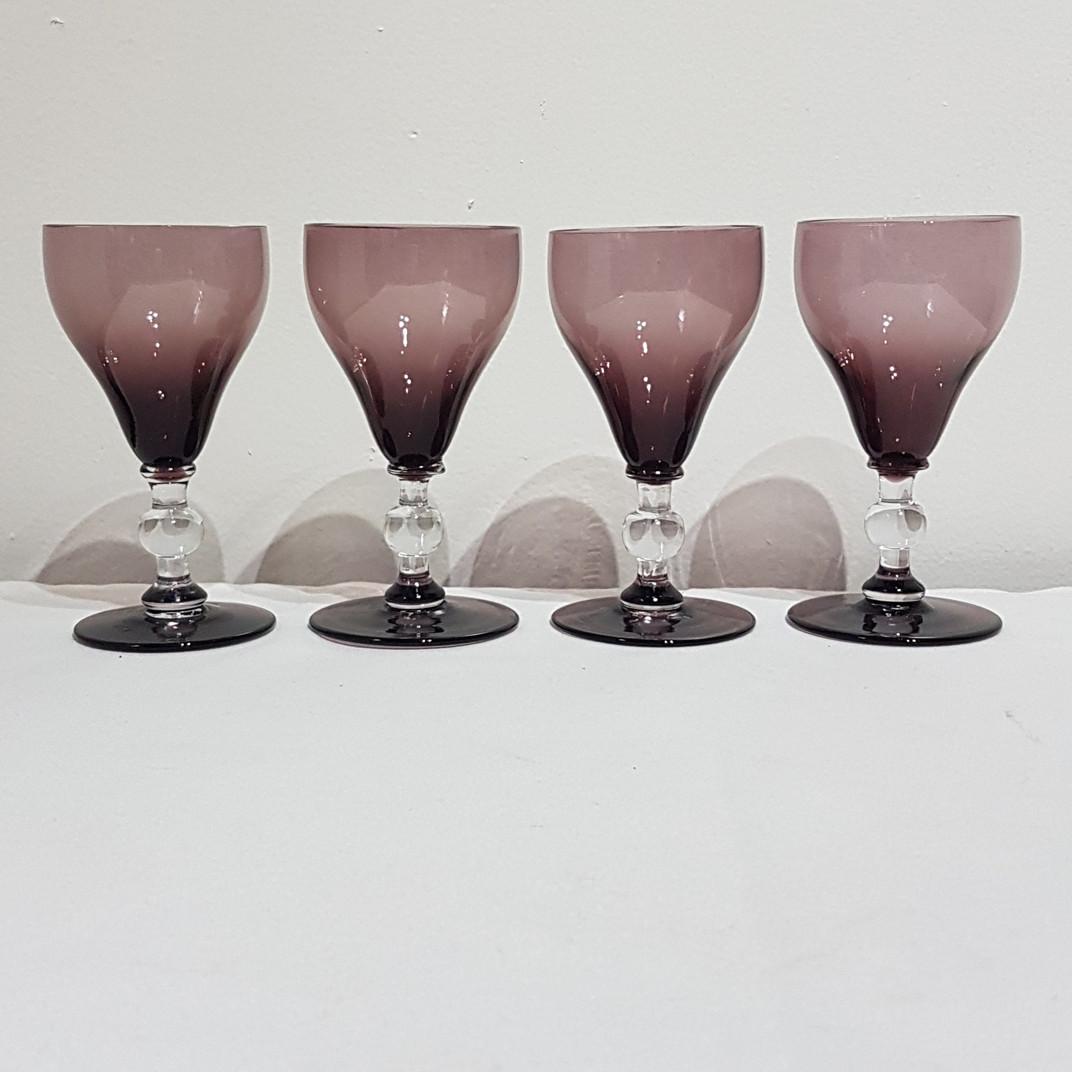 purple wine glasses