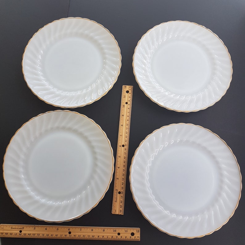 Milk Glass Dinner Plates Oven Proof Dinnerware by Anchor Etsy