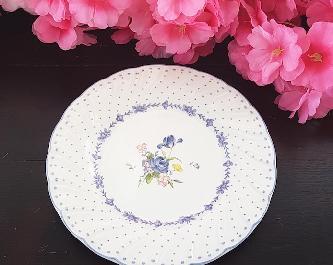 Vintage Nikko Blue Peony 7-Inch Dessert Plates Set - Classic Floral Ceramic Tableware for Cottage Decor