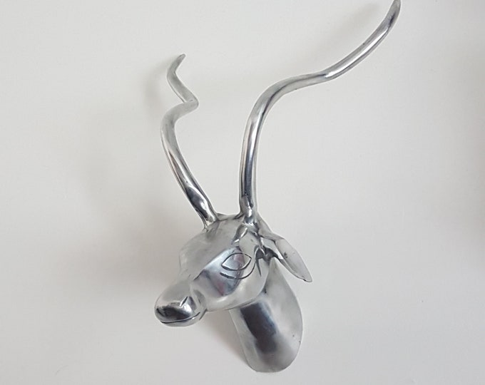 Silver Metal Deer Head Wall Decor